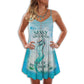 Mermaid Sassy Salty By Choice V-Neck Sleeveless Cami Dress For Coastal Travel And Relaxed Summer Wear
