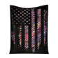 Mermaid Scales American Flag Flannel Blanket For Cozy Bedroom Sofa Decor