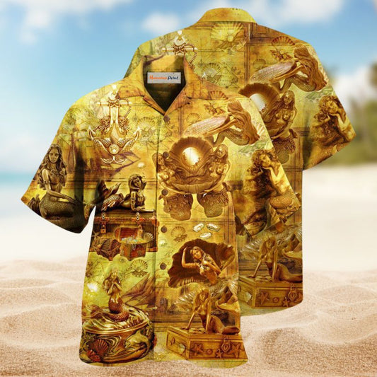 Mermaid Sea Treasure Hawaiian Shirt For Beach Days, Summer Outings, And Thoughtful Gift Giving