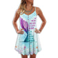 Mermaid Spirit She Has Soul V-Neck Sleeveless Cami Dress For Island Holidays And Thoughtful Gifting