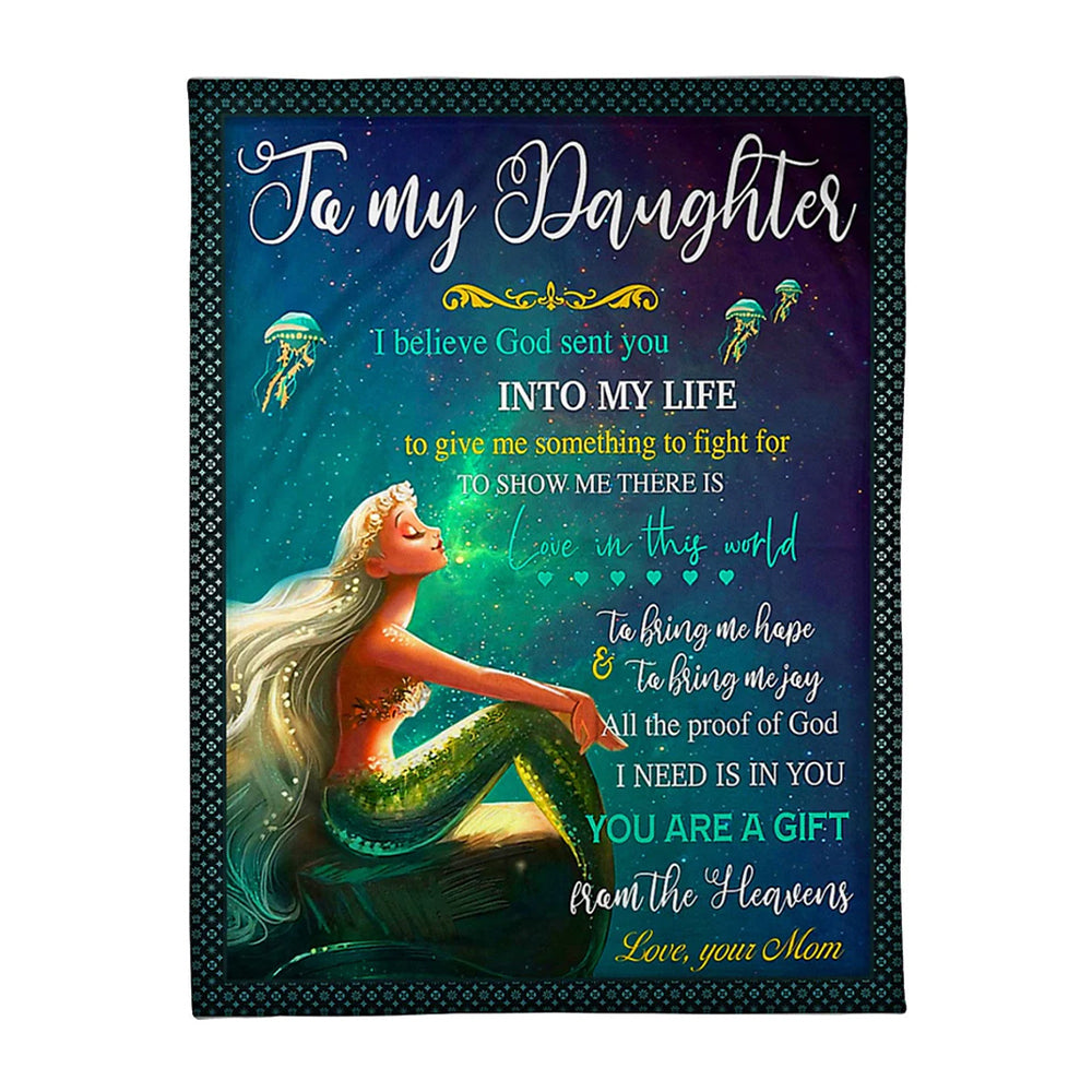 Mermaid You Are The Gift From The Heavens Mom To Daughter Flannel Blanket For Cozy Bedroom Sofa Decor