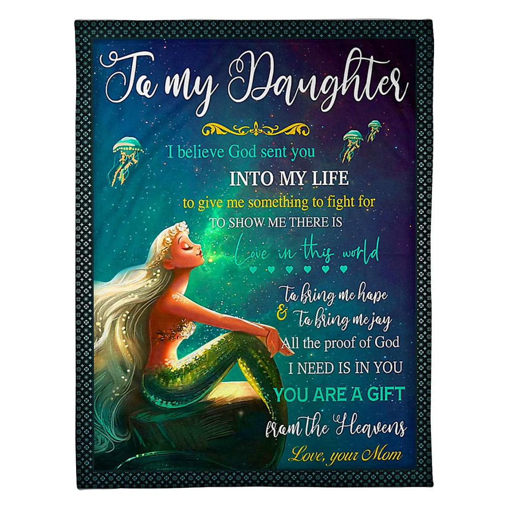 Mermaid You Are The Gift From The Heavens Mom To Daughter Lover Flannel Blanket For Cozy Bedroom Sofa Decor