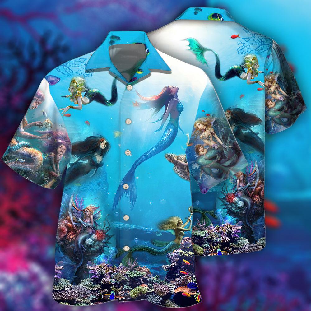 Mermaid Ocean Hawaiian Shirt For Poolside Relaxation And Sunny Getaways