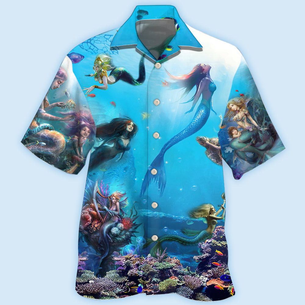 Mermaid Ocean Hawaiian Shirt Design Detail For Beach Days And Holiday Travel