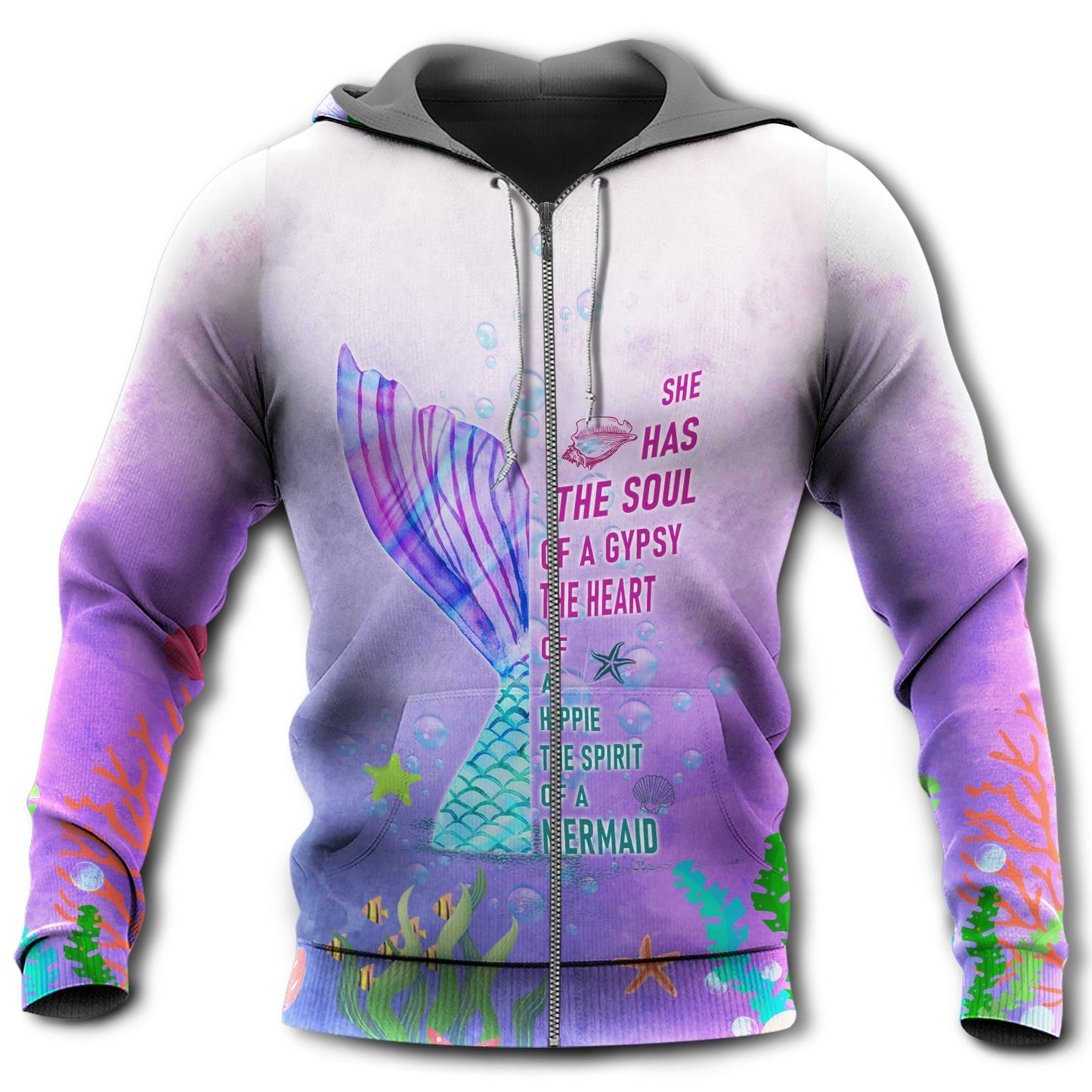 Mermaid Love Ocean Sky Soul Hoodie For Seaside Adventures Daily Style And Comfortable Outfits