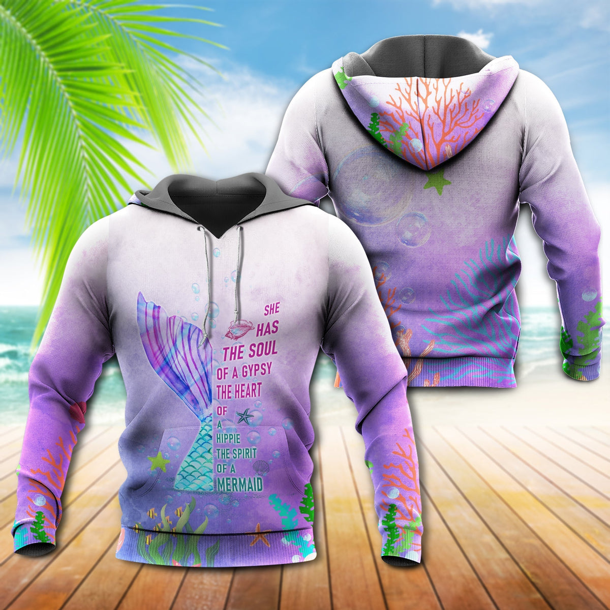 Mermaid Love Ocean Sky Soul Hoodie For Seaside Adventures Daily Style And Comfortable Outfits
