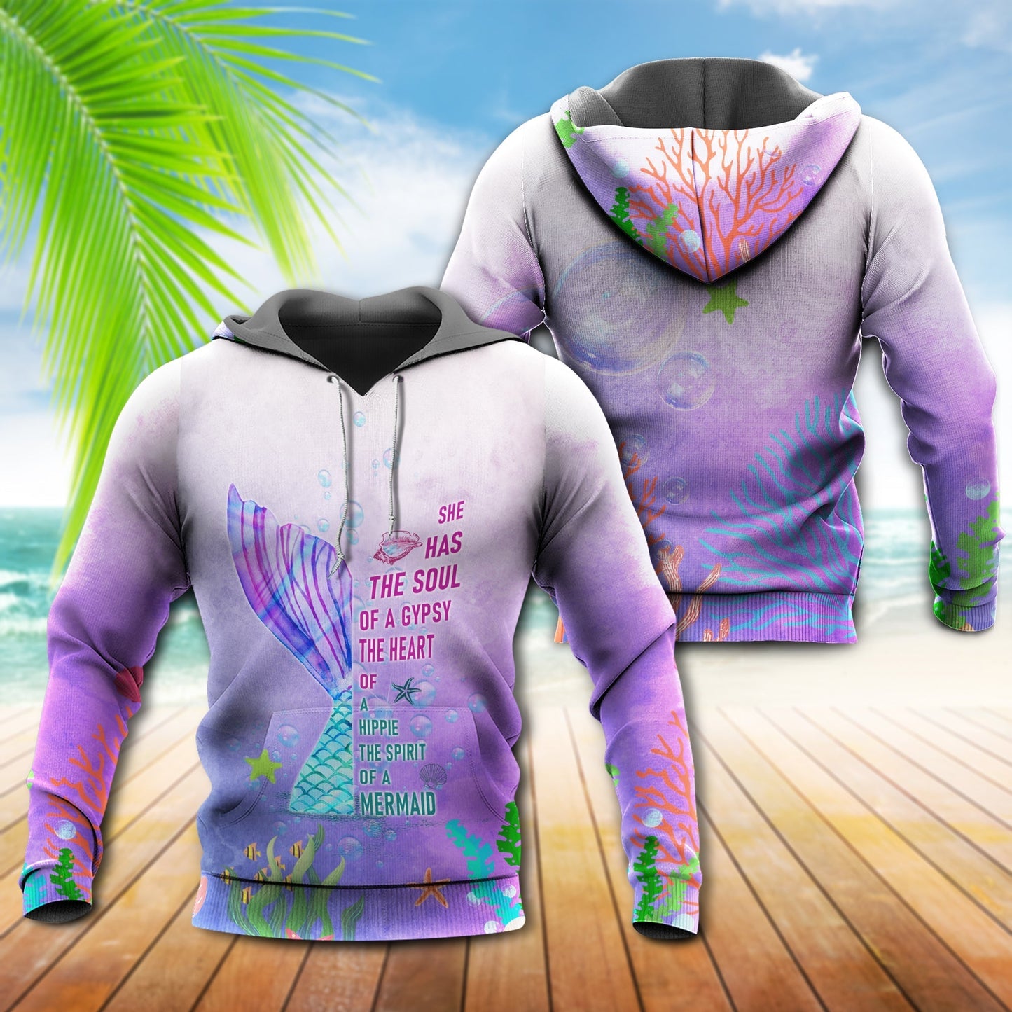 Mermaid Love Ocean Sky Soul Hoodie For Seaside Adventures Daily Style And Comfortable Outfits