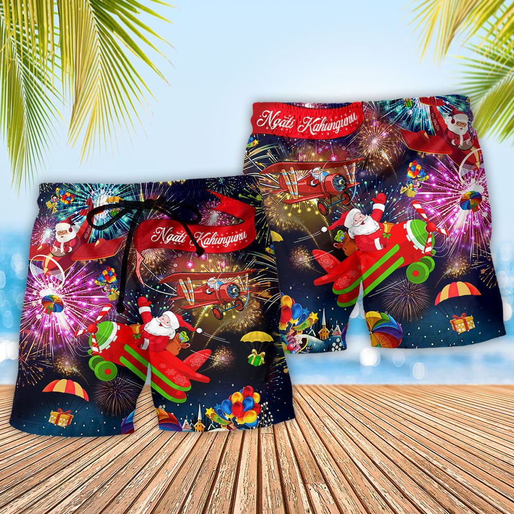 Merry Christmas Beach Shorts Pattern Detail For Relaxed Weekends And Warm Weather Wardrobe