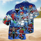 Merry Christmas With Skull Hawaiian Shirt For Tropical Holidays Resort Trips And Everyday Summer Style