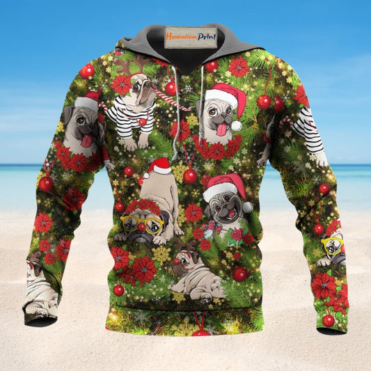Little Pugmas Christmas Hoodie For Christmas Events Holiday Travel And Comfortable Casual Outfits