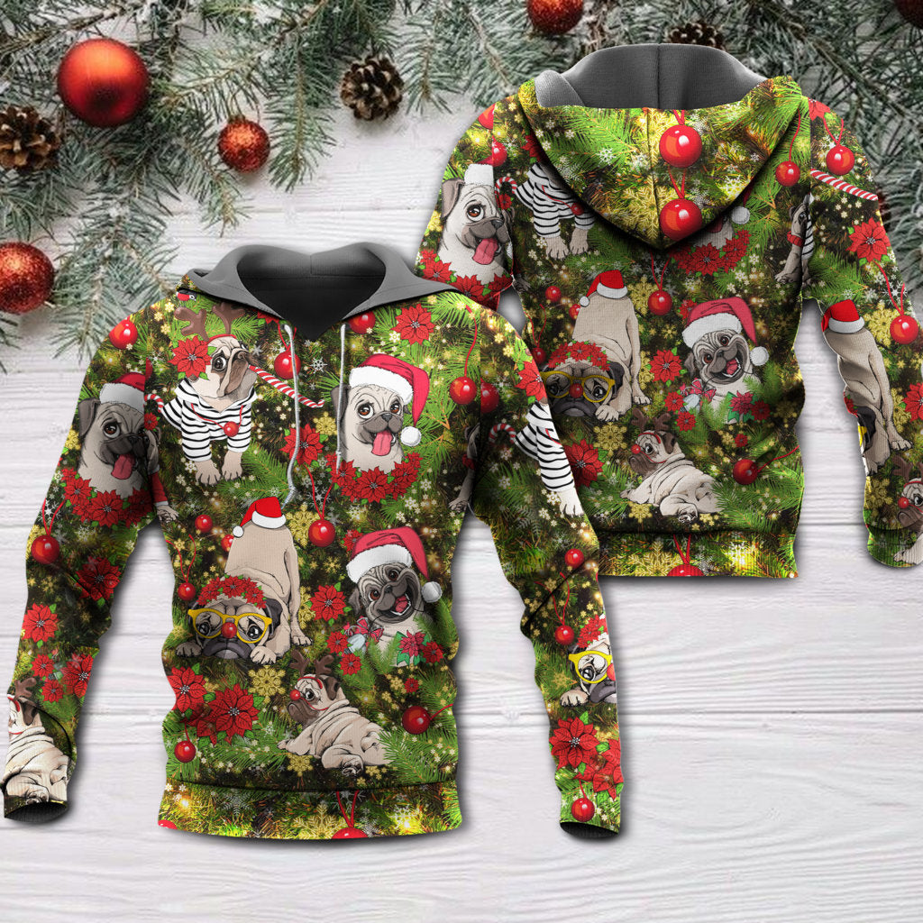 Little Pugmas Christmas Hoodie For Christmas Events Holiday Travel And Comfortable Casual Outfits