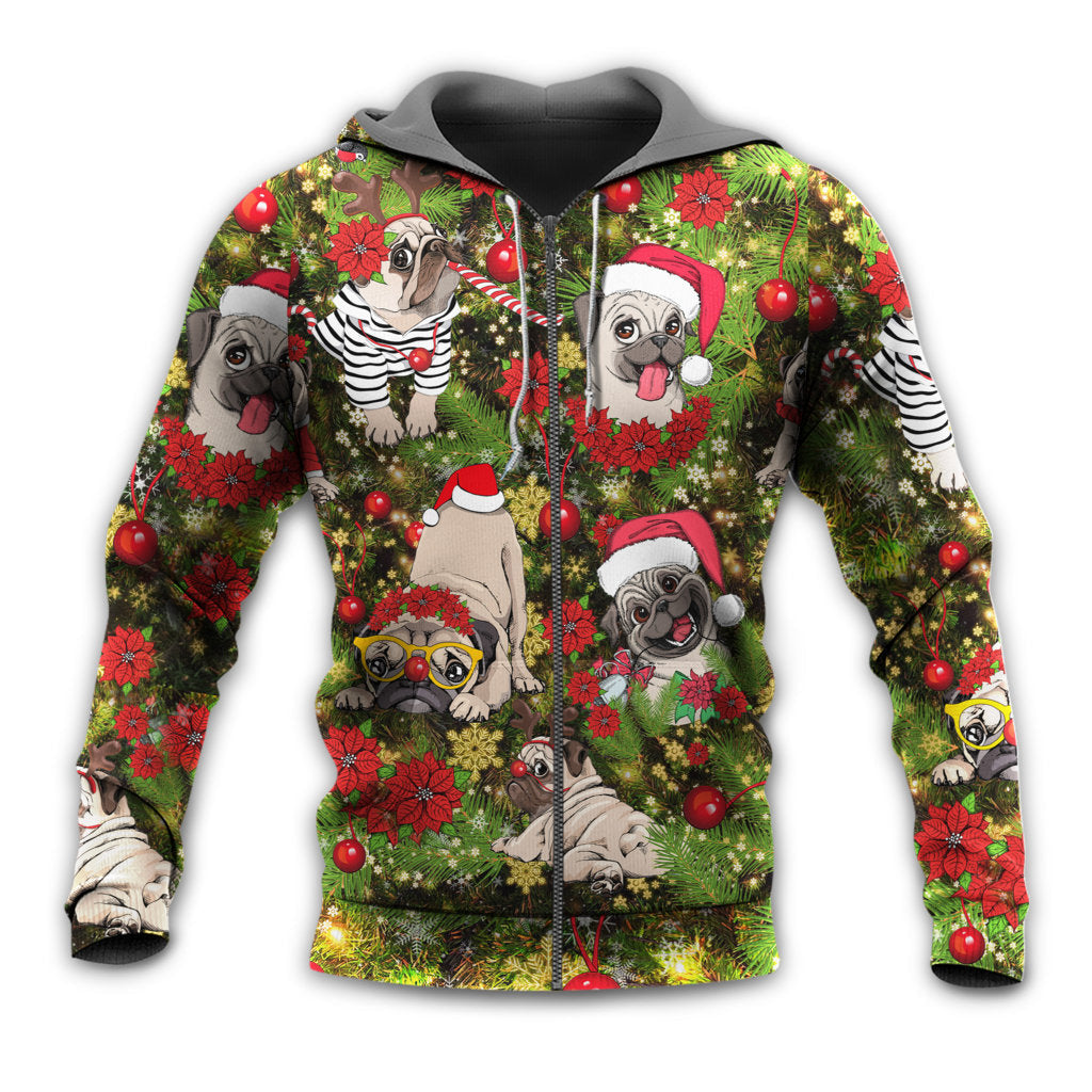 Little Pugmas Christmas Hoodie For Christmas Events Holiday Travel And Comfortable Casual Outfits
