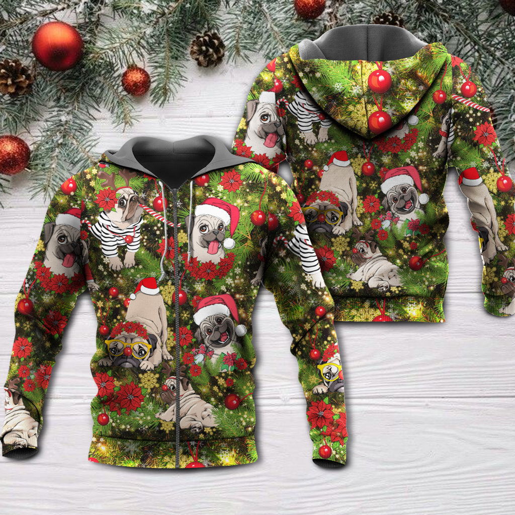 Little Pugmas Christmas Hoodie For Christmas Events Holiday Travel And Comfortable Casual Outfits