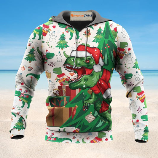 Rexmas Dinosaur Christmas Hoodie For Seasonal Parties Casual Wear And Thoughtful Holiday Gifts