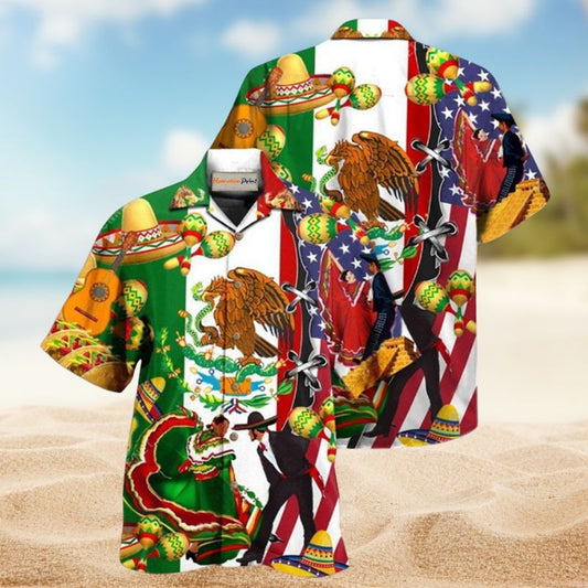 Mexican American Patriot By Choice Hawaiian Shirt For Summer Vacation Beach Travel And Relaxed Casual Wear