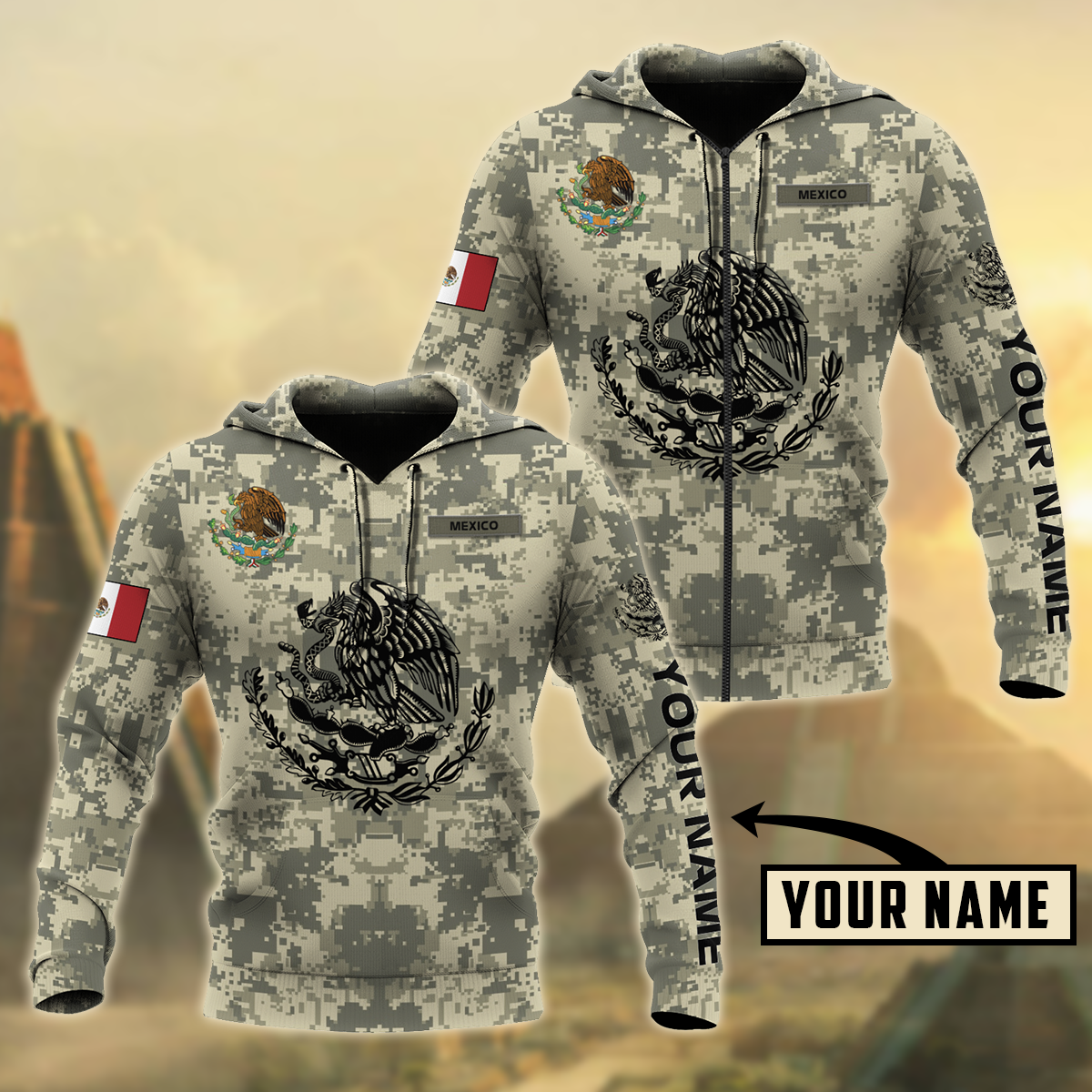 Mexican Military Inspired Personalized Hoodie For Service Appreciation Gatherings Casual Style And Thoughtful Gifting