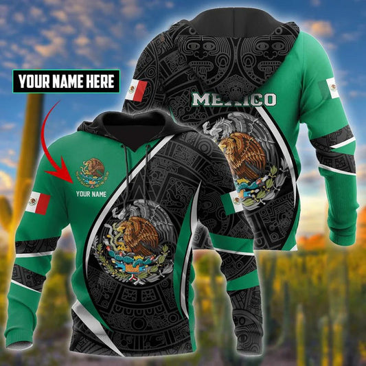 Green Mexico Hoodie For Casual Outfits Outdoor Trips And Comfortable Layering