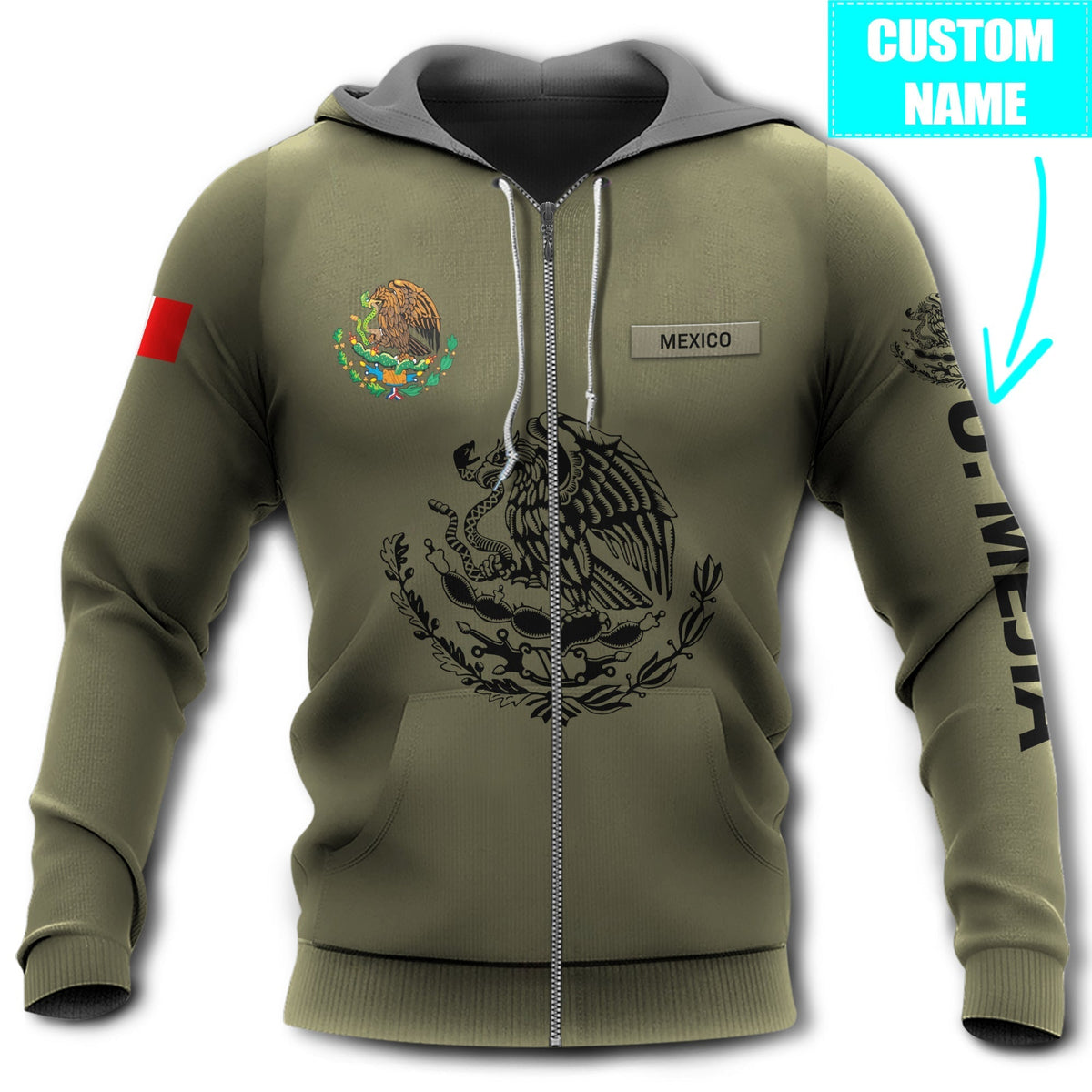 Mexico Eagle Symbol Personalized Hoodie For Comfortable Daily Outfits Holidays And Casual Wear