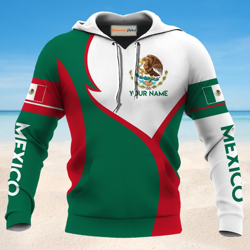 Green Red Mexico Personalized Hoodie For Weekend Adventures Casual Style And Relaxed Comfort