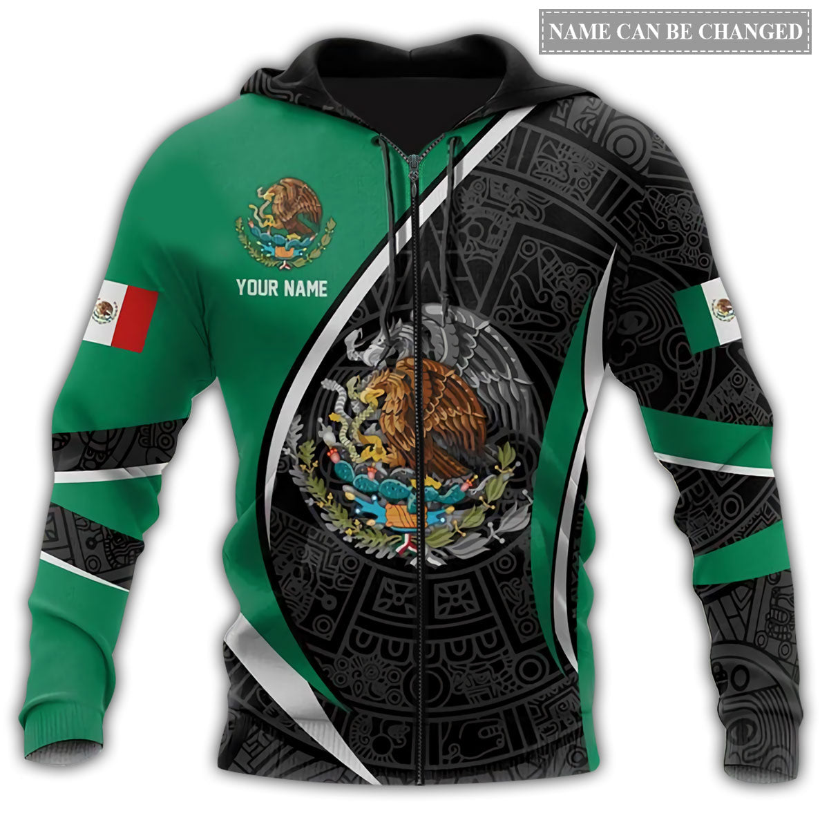 Green Mexico Theme Personalized Hoodie For Casual Outfits Outdoor Trips And Comfortable Layering