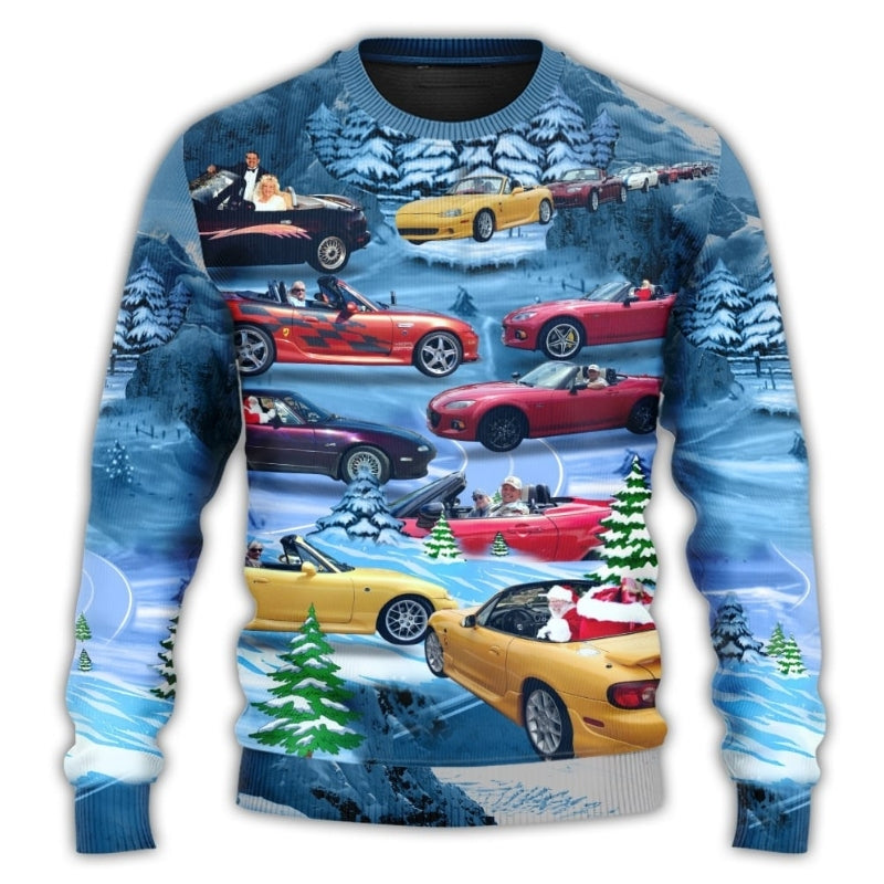 Compact Roadster Sports Car Enthusiast Sweater For Motorsport Fans Travel Parties And Relaxed Daily Outfits