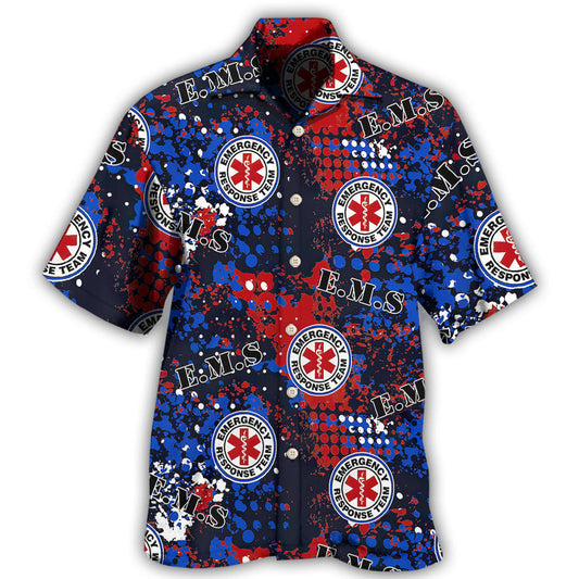 Military Police Firefighter Nurse Tribute Hawaiian Shirt For Summer Vacation, Beach Travel, And Casual Wear