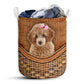 Miniature Poodle Dog Rattan Texture Laundry Basket For Bathroom Bedroom Storage