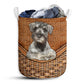 Miniature Schnauzers Dog Rattan Texture Laundry Basket For Bathroom Bedroom Storage
