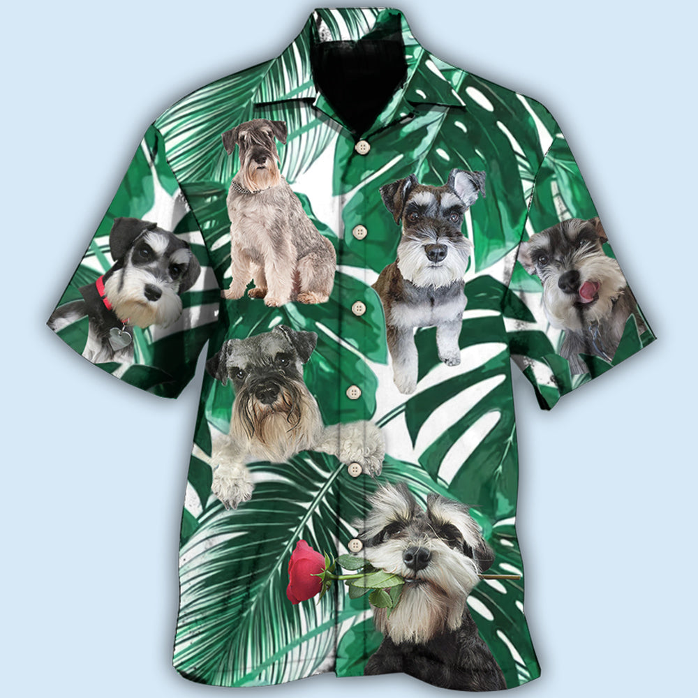 Tropical Miniature Schnauzer Hawaiian Shirt With All Over Print For Coastal Adventures Summer Events And Everyday Comfort