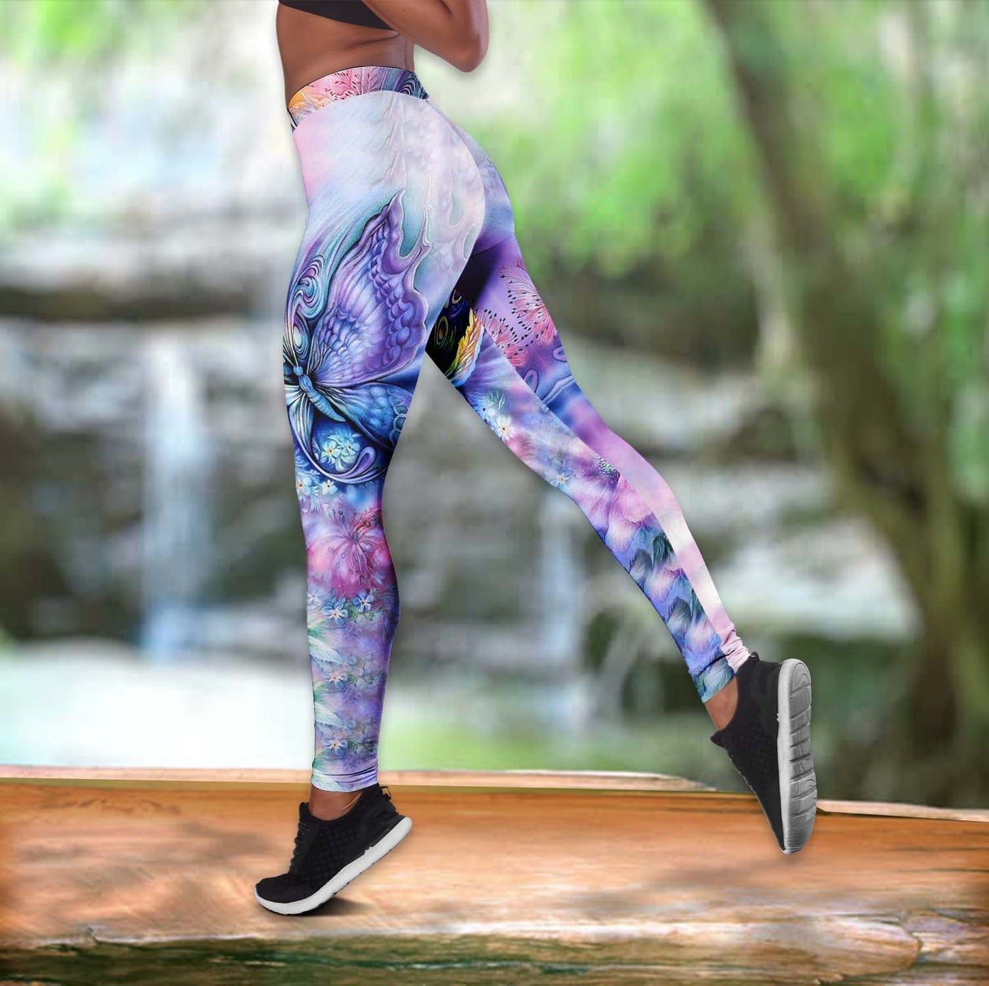 Butterfly Flowers Love Peaceful Hollow Tank Top For Yoga Practice And Summer Outings
