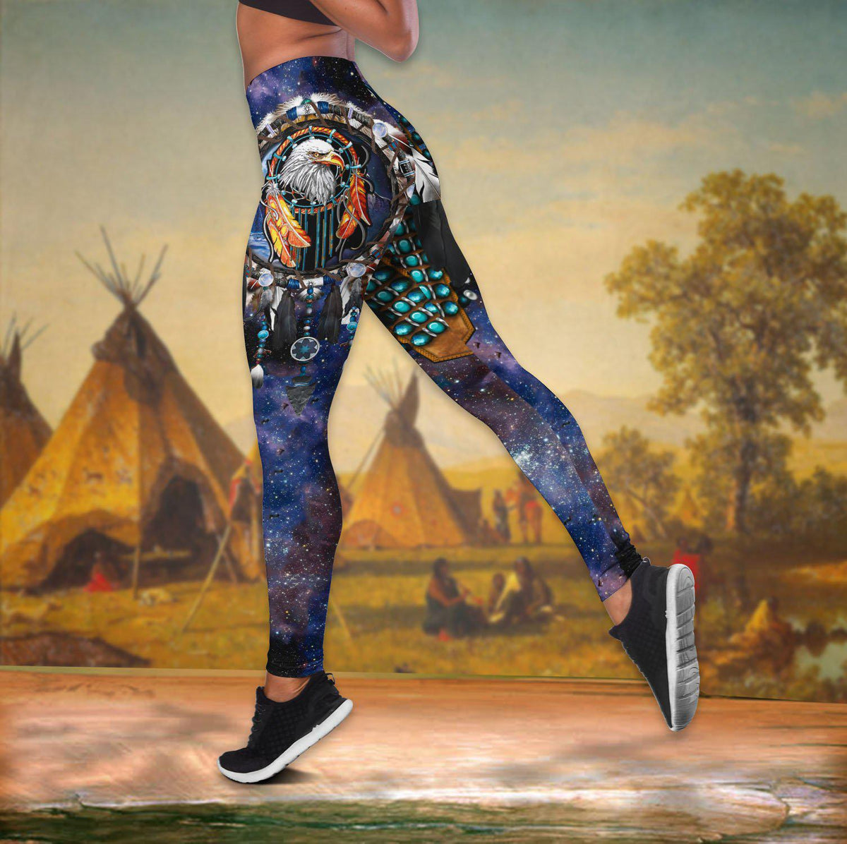 Native Dreamcatcher Hollow Tank Top For Yoga Workouts And Festival Wear