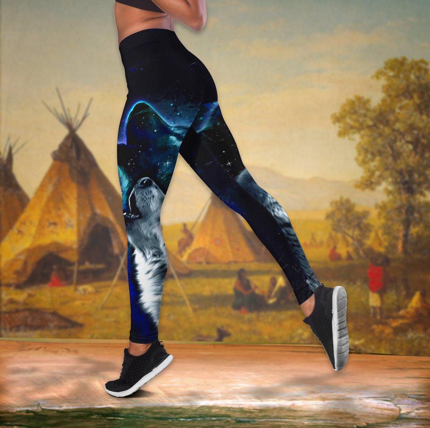Native Wolf Moon Love Hollow Tank Top For Yoga Workouts And Festival Wear