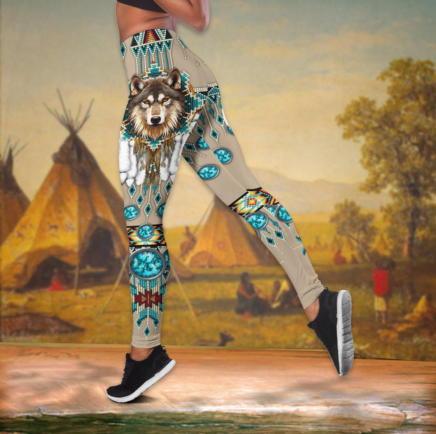 Native Wolf Dreamer Hollow Tank Top For Yoga Workouts And Casual Wear