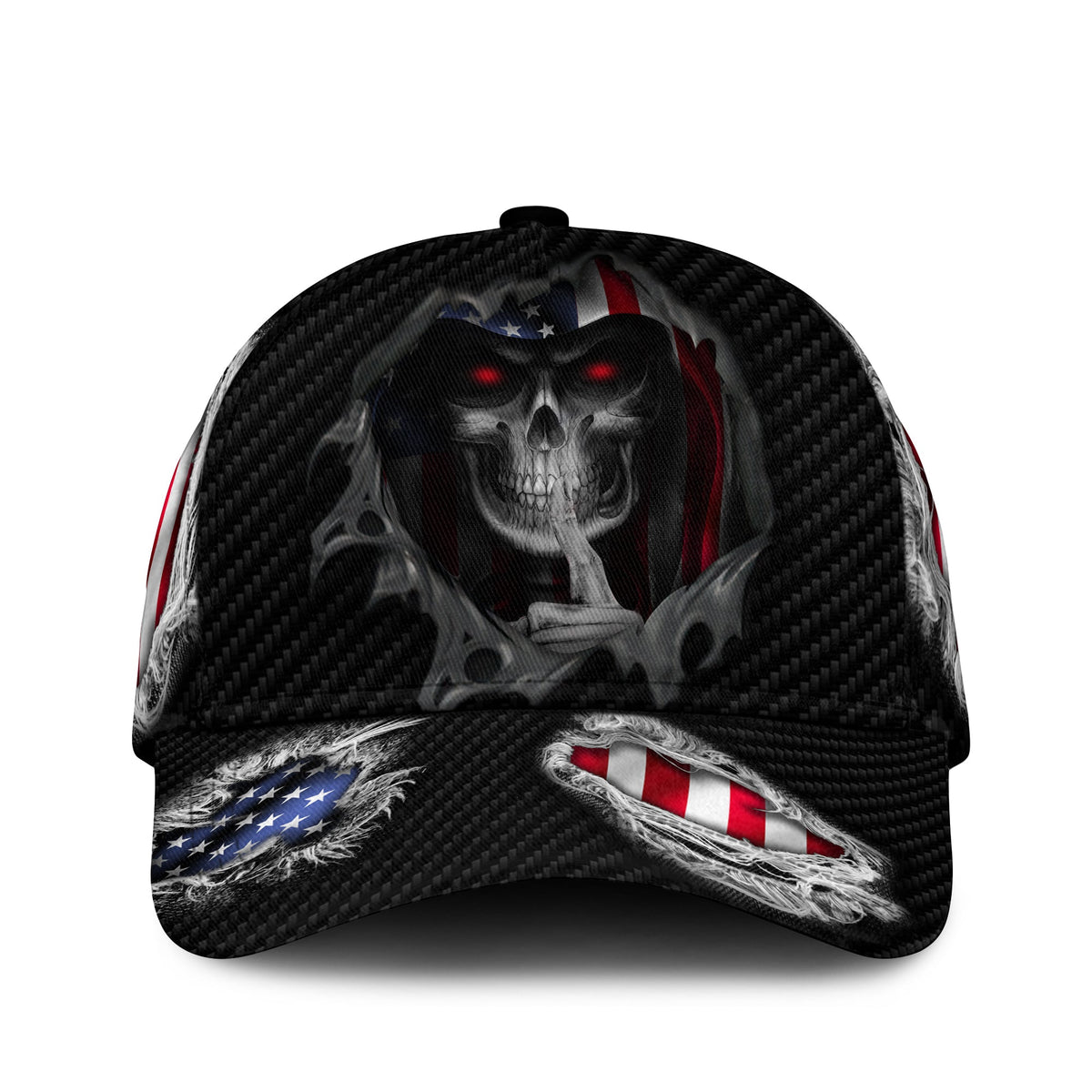 Skull American Flag Jean Torn Classic Cap For Casual Styling Holiday Travel And Weekend Adventures