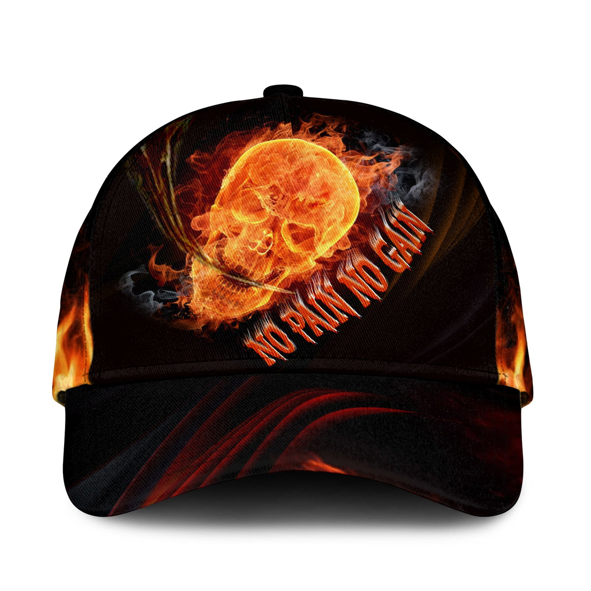 Skull On Fire Flame Classic Cap For Everyday Outfits Coastal Travel And Gift Giving