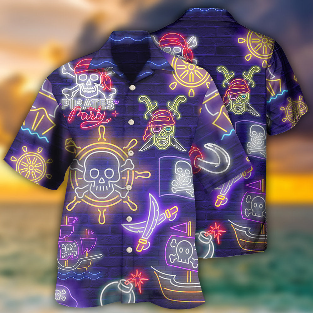 Nautical Pirate Captain Party Hawaiian Shirt For Resort Getaways And Comfortable Summer Activities