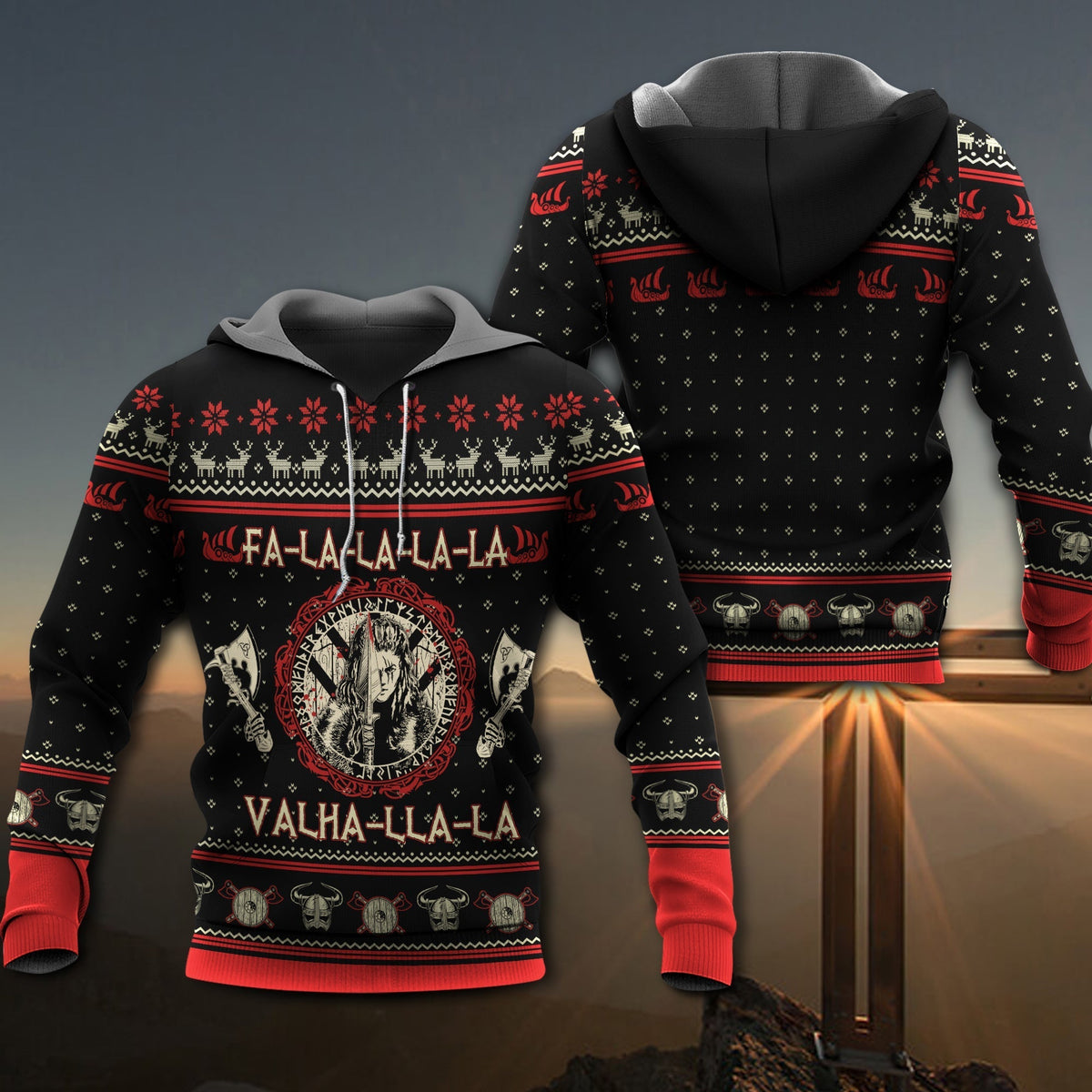 Viking Shieldmaiden Holiday Humor Hoodie For Seasonal Parties Casual Wear And Thoughtful Holiday Gifts