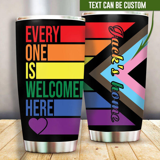 LGBT Welcome Here Personalized 20 Oz Tumbler For Coffee Travel And Daily Drinks