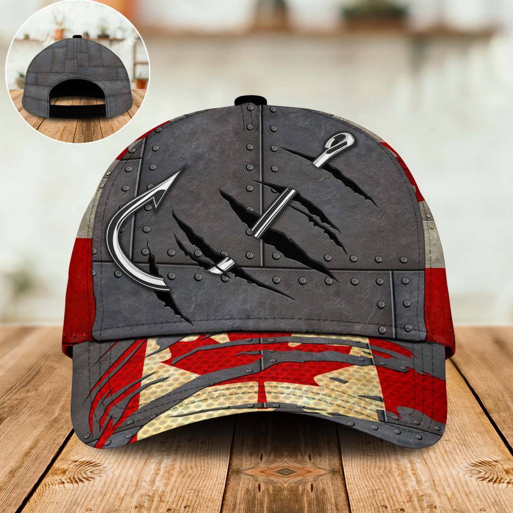 Canada Fishing Hook 3D Design Classic Cap For Vacation Style Outdoor Activities And Daily Comfort