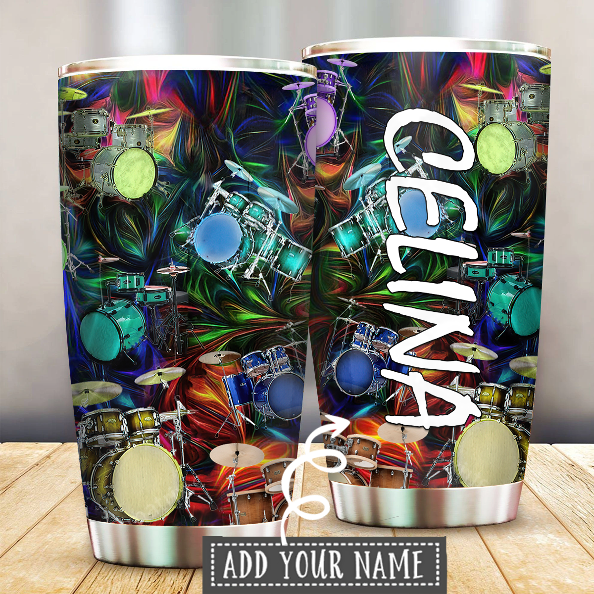 Drum Music Is My Soul Personalized 20 Oz Tumbler For Coffee Travel And Daily Drinks