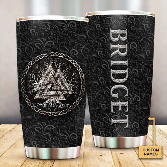 Viking Sign Black Personalized 20 Oz Tumbler For Coffee Travel And Daily Drinks