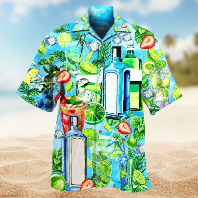 Mojito Cocktail Hawaiian Shirt For Beach Days, Summer Outings, And Thoughtful Gift Giving