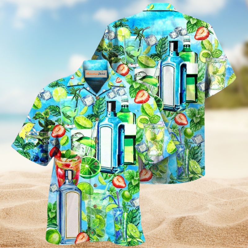 Mojito Cocktail Hawaiian Shirt For Beach Days, Summer Outings, And Thoughtful Gift Giving