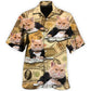 Vintage Creative Lucky Money Cat Hawaiian Shirt For Summer Vacation, Beach Travel, And Casual Wear