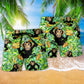 Monkey Loves Banana Troipcal Leaves Hawaiian Beach Shorts For Tropical Vacation Wear