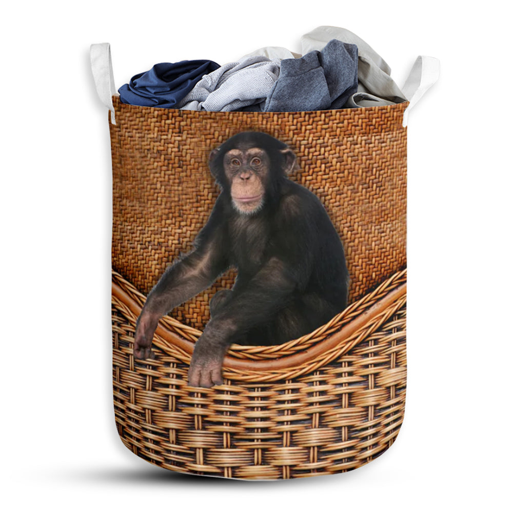 Monkey Rattan Texture Style Laundry Basket For Bathroom Bedroom Storage
