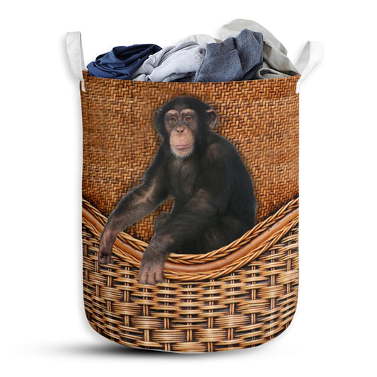 Monkey Rattan Texture Style Laundry Basket For Bathroom Bedroom Storage