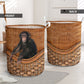 Monkey Rattan Texture Style Laundry Basket For Room Home Organizer