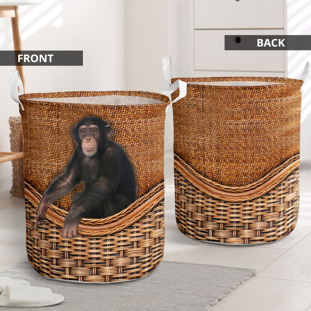 Monkey Rattan Texture Style Laundry Basket For Room Home Organizer
