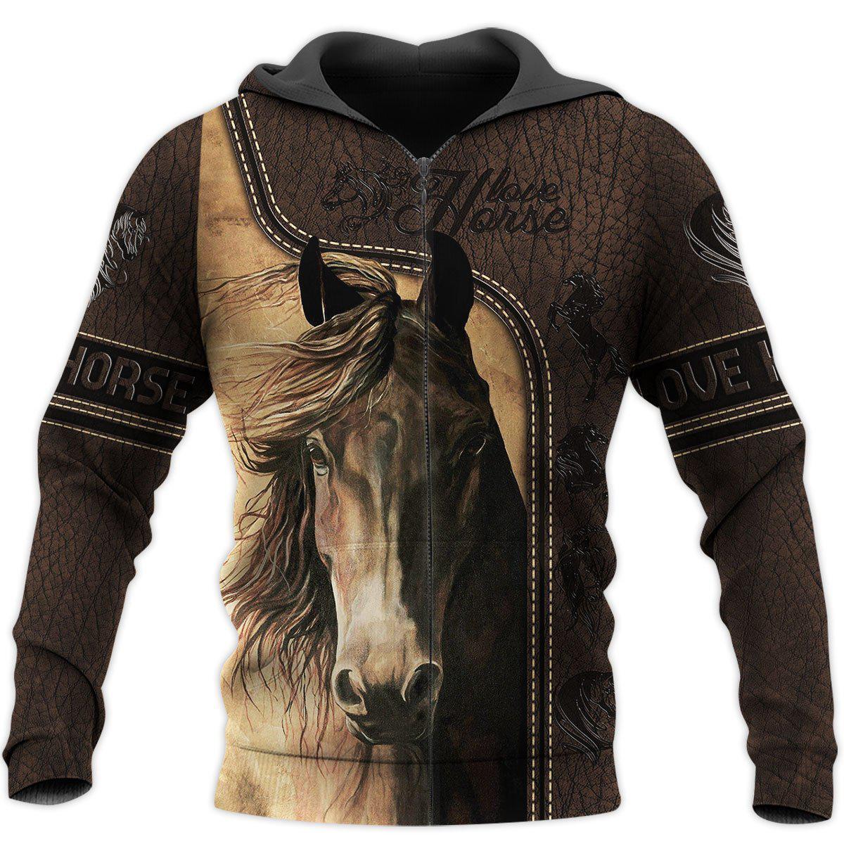 Vibrant Love Horse Hoodie For Horse Inspired Streetwear Holidays And Comfortable Outfits